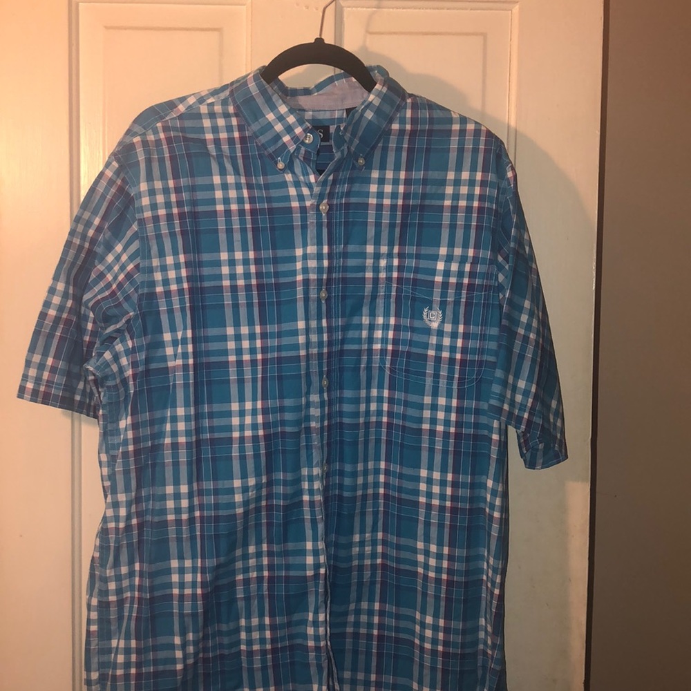 Men’s chaps short sleeve button up shirt